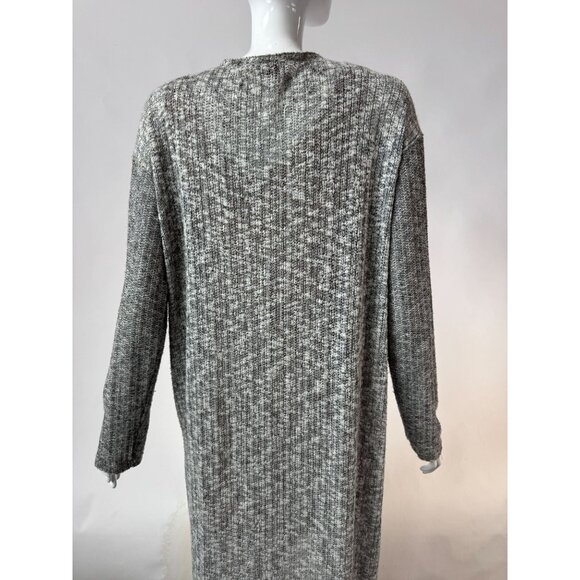 Anthropologie Gray Textured Knit Long Open Cardigan Large - Picture 4 of 16
